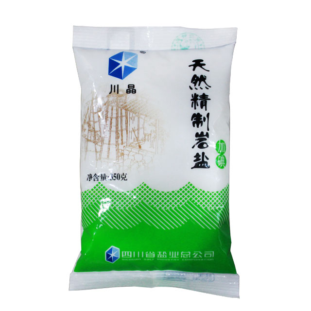 川晶牌天然加碘精制岩盐食盐盐巴350g